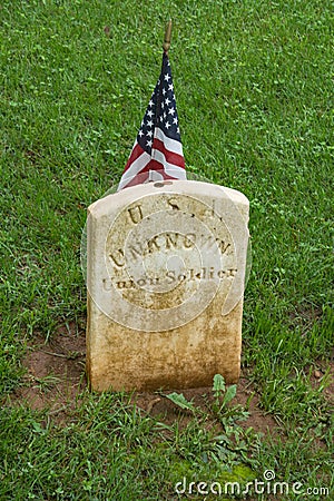 Unknown Union Soldier at the Appomattox Confederate Cemetery Editorial Stock Photo